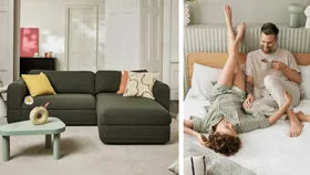 Split image. On the left, the Koala Wanda Sofa Bed sale, and on the right, the Koala Luxe Mattress sale, as part of Koala's Black Friday Sale 2025