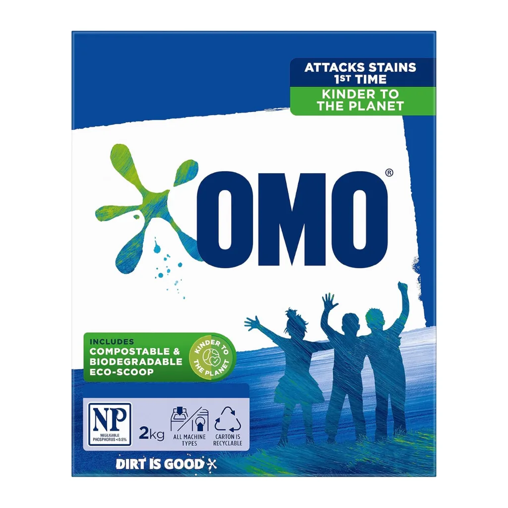 OMO Active Clean Laundry Washing Powder Front & Top Loader 2kg
