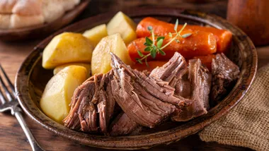 cooked beef with vegetables