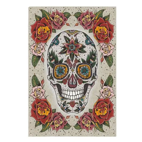Sugar Skull Flatwoven Rug