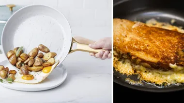 Best non-stick fry pan Australia (l-r): GreenPan Padova, Solidteknics Aus-Ion 30cm