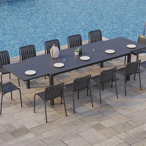 freedom extendable dining table outdoor black
