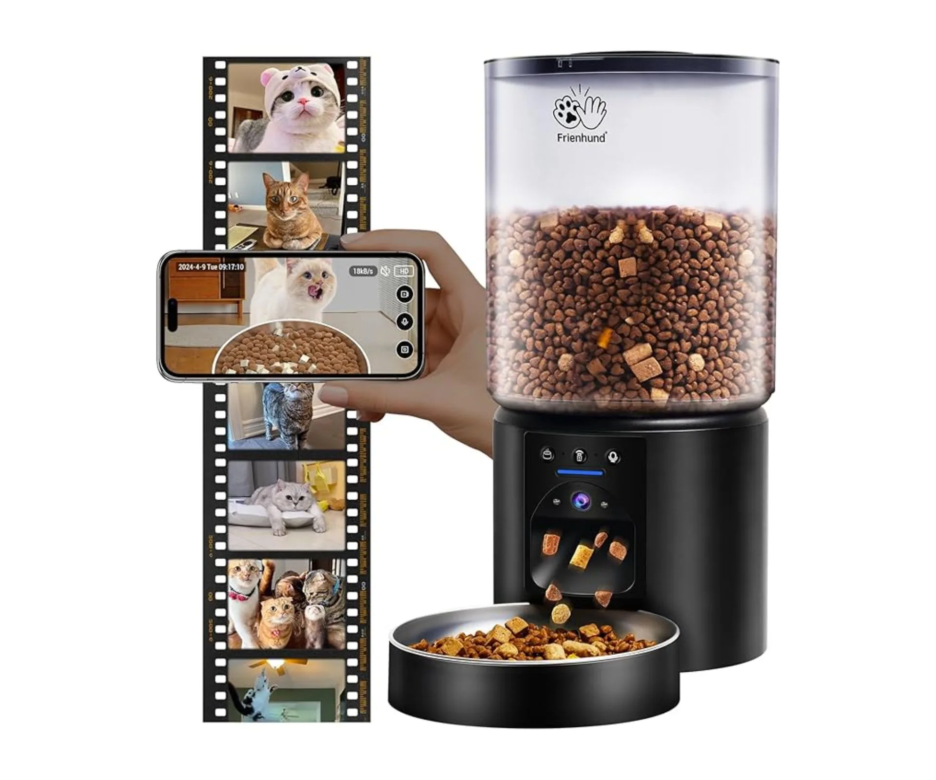 Frienhund Automatic Cat Feeder with 2K HD Camera