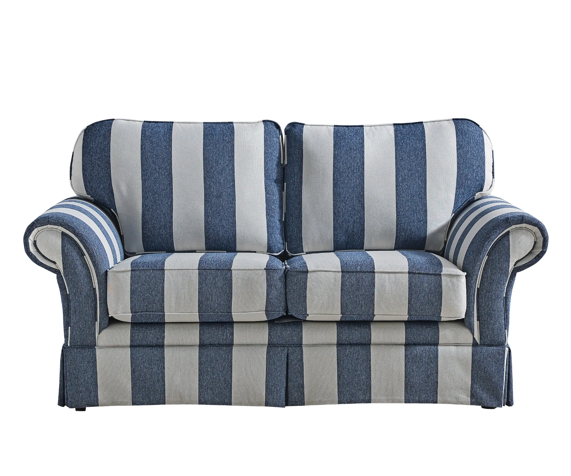 stripy fabric upholstered couch from harvey norman with blue and white stripes