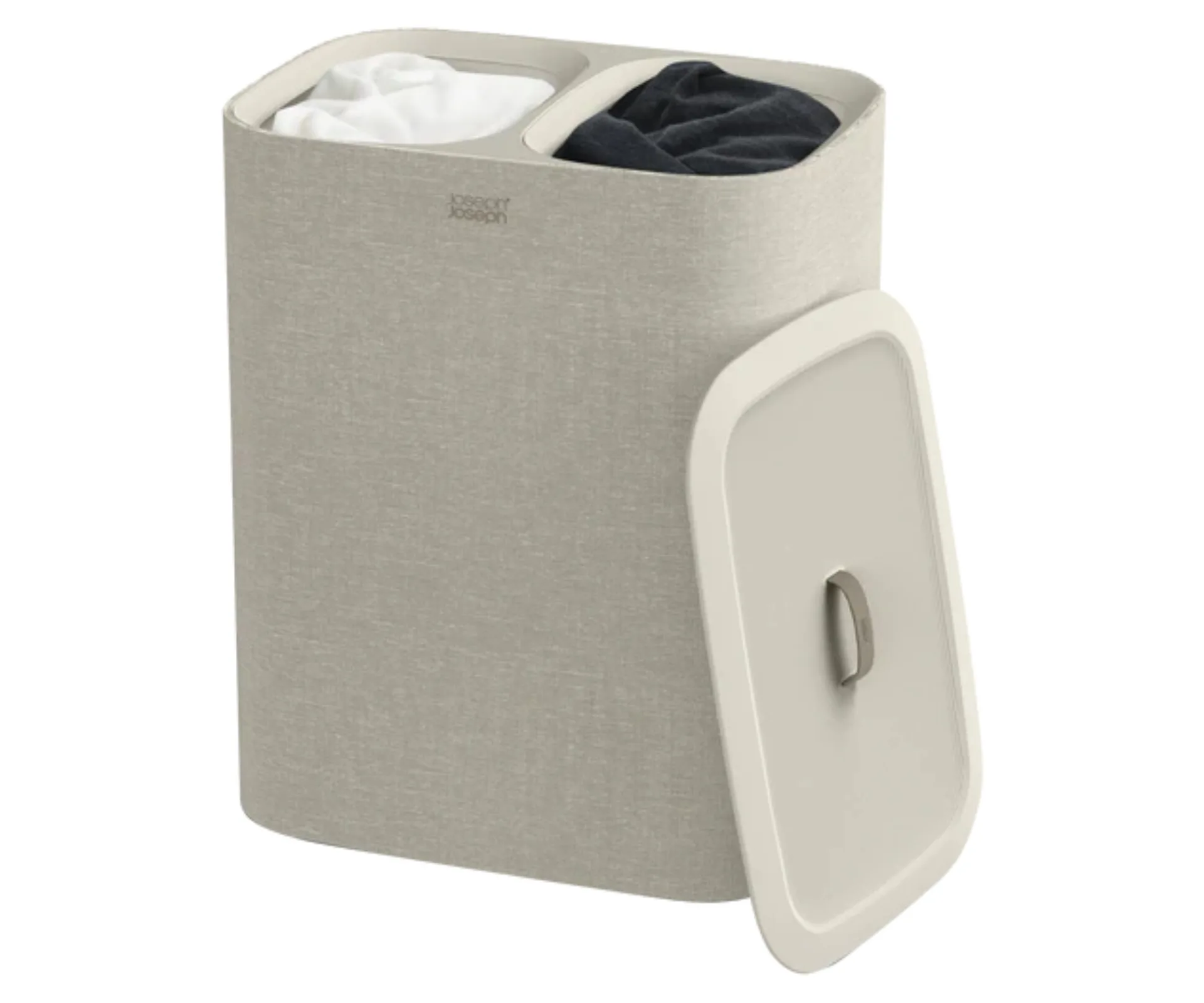 joseph joseph laundry hamper with dual sections for whites and darks 