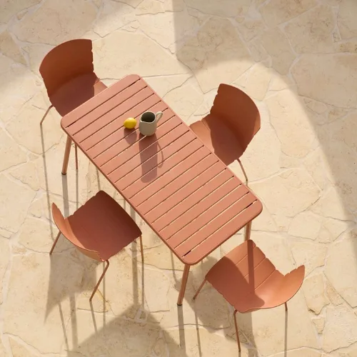mocka outdoor dining set in clay