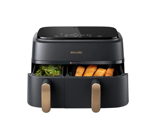 phlips dual basket 9 l air fryer black