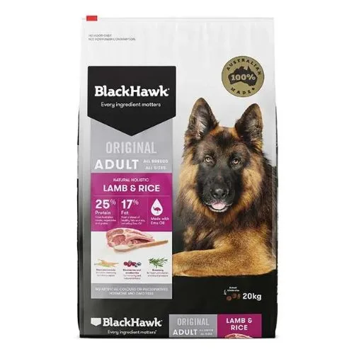 BlackHawk Lamb And Rice Adult Dog Food 20kg packet - Black Friday pet sales