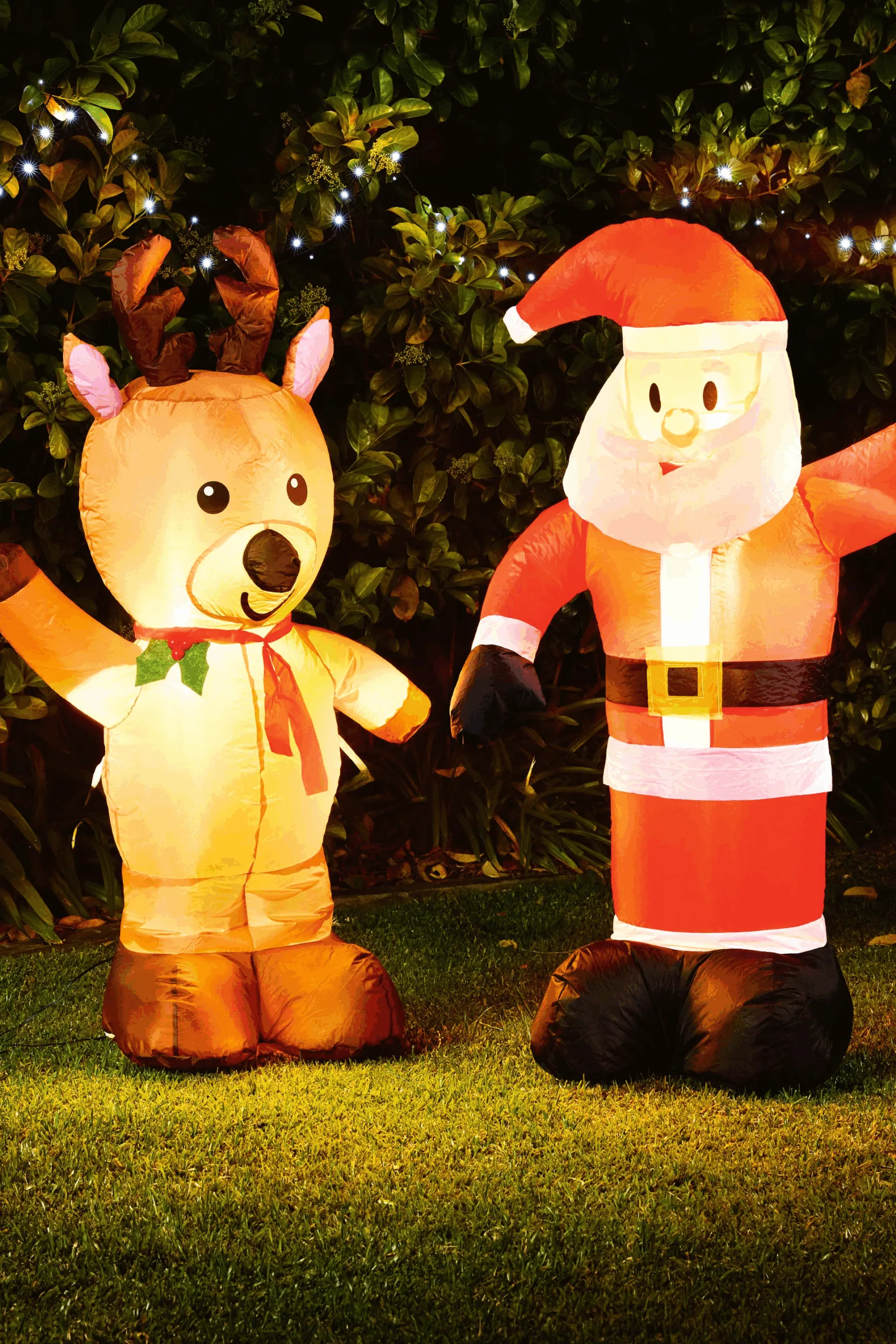 inflatable christmas santa and reindeer from aldi
