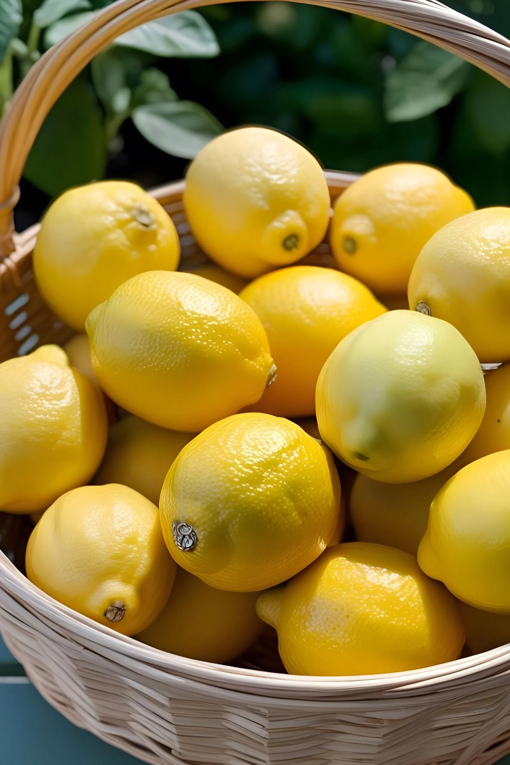 basket full of lemon harvested