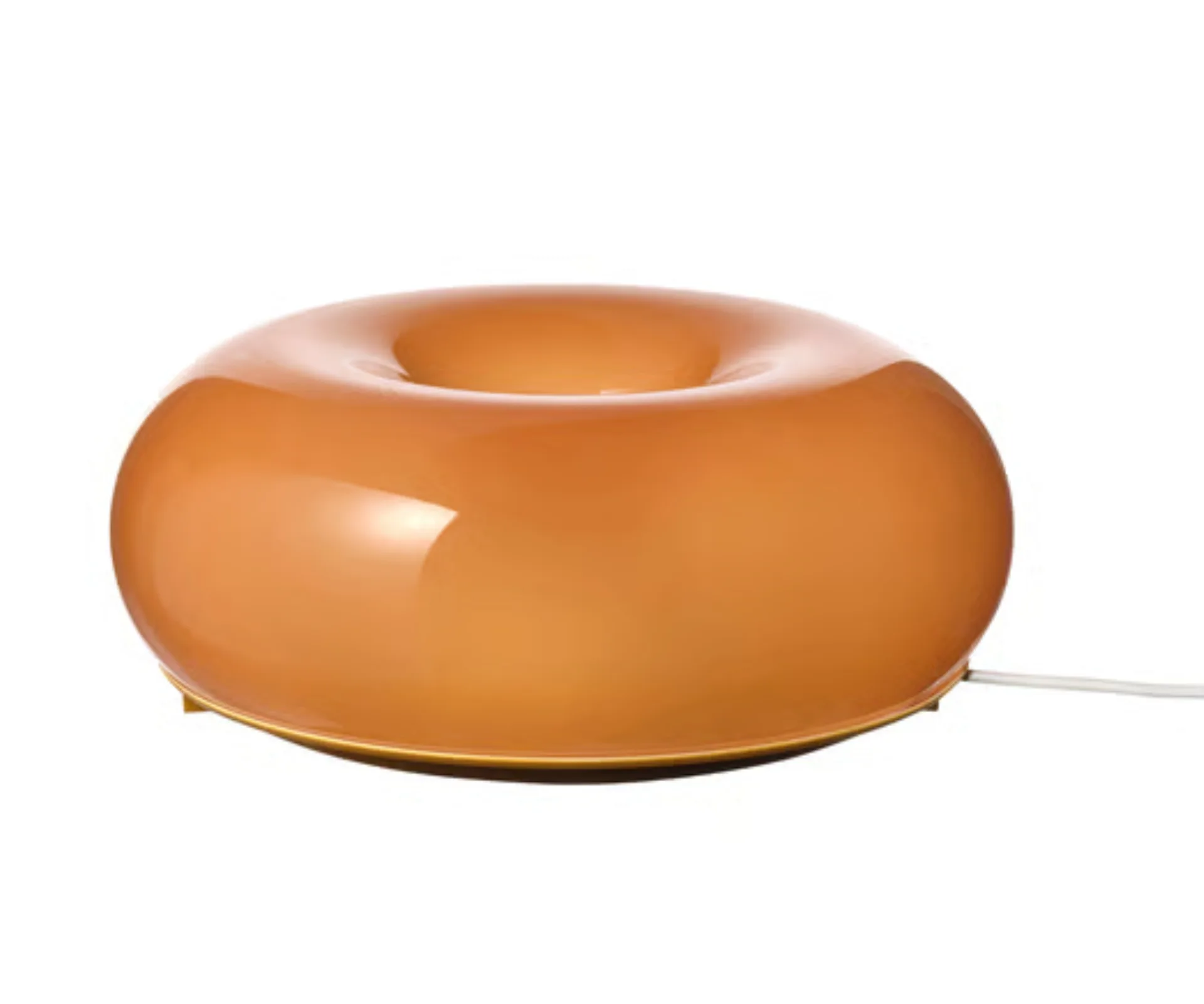 ikea doughnut lamp in orange colourway