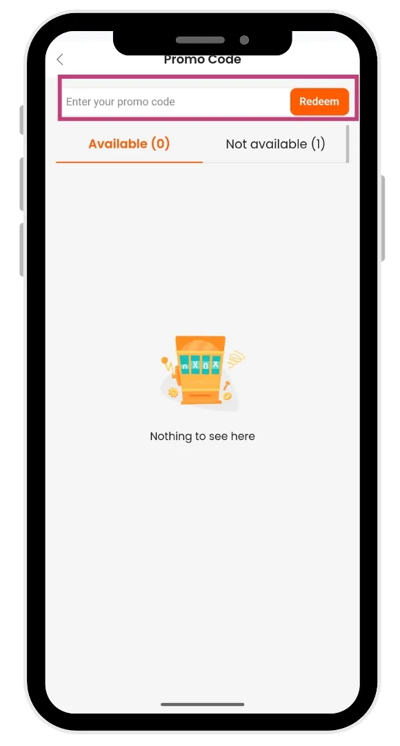 The Klook discount code field on mobile