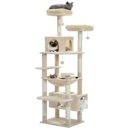 PAWZ Road 184cm Cat Tree with Sisal-Covered Scratching Posts and Pads - Black Friday pet sales
