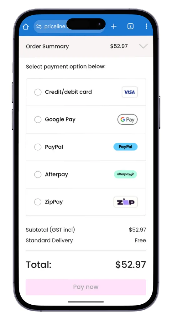 Where you would usually enter a Priceline discount code at the checkout