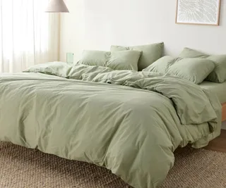 Sage quilt cover, Sheet Society