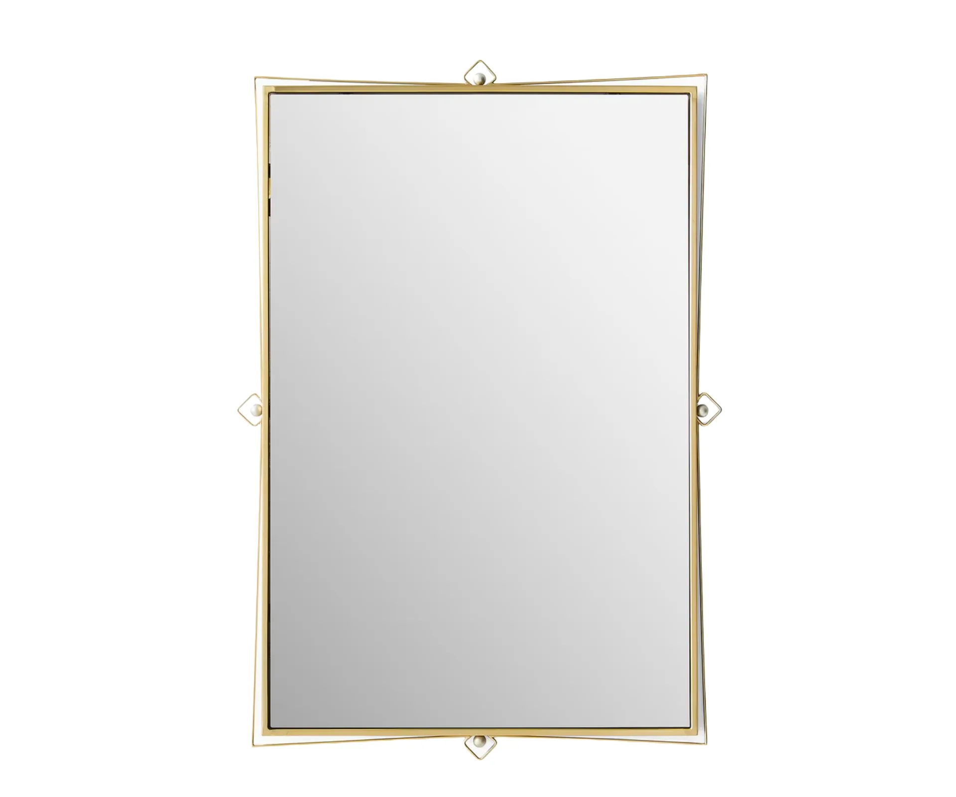 west elm rectangular mirro with bevelled edges and small diamond decorative pieces 