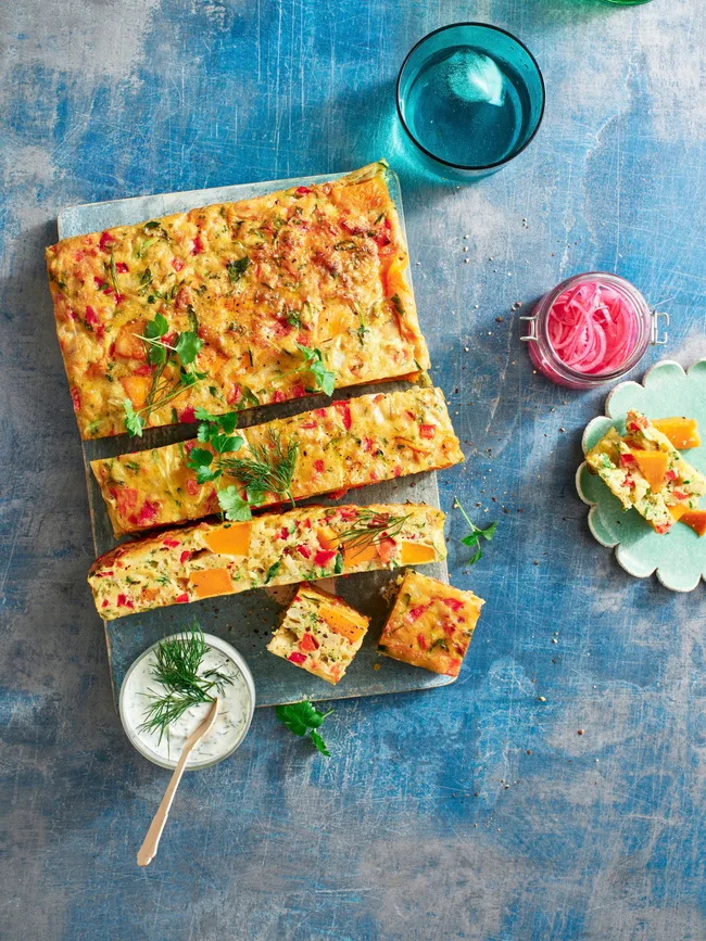 Zucchini and pumpkin slice on a tray sliced
