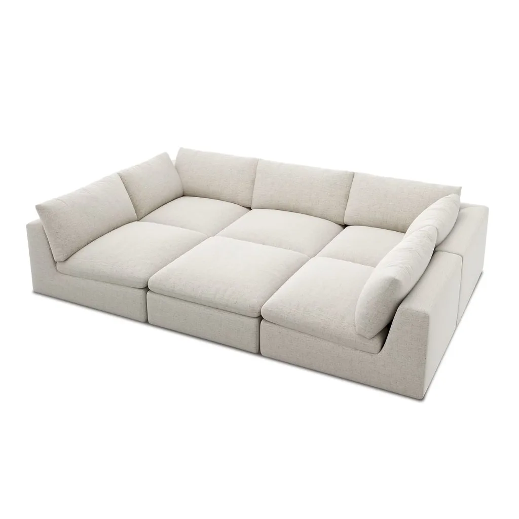 Castlery's Dawson Pit-Sectional Sofa in Beach Linen