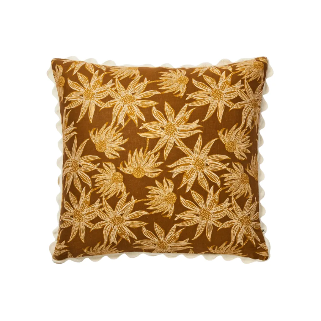 Product image of the Flannel Flower Mustard Cushion as part of the Bonnie & Neil Black Friday homewares sale 2025