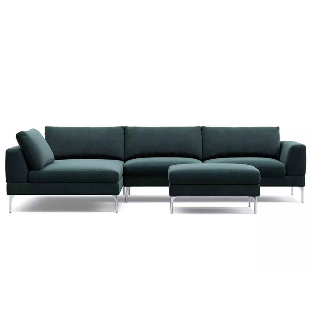 King Living Plaza Modular Sofa with Chaise and Ottoman