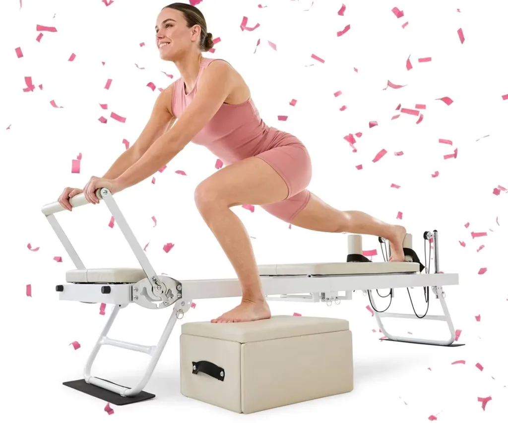 Pilates reformer machine Kmart in beige