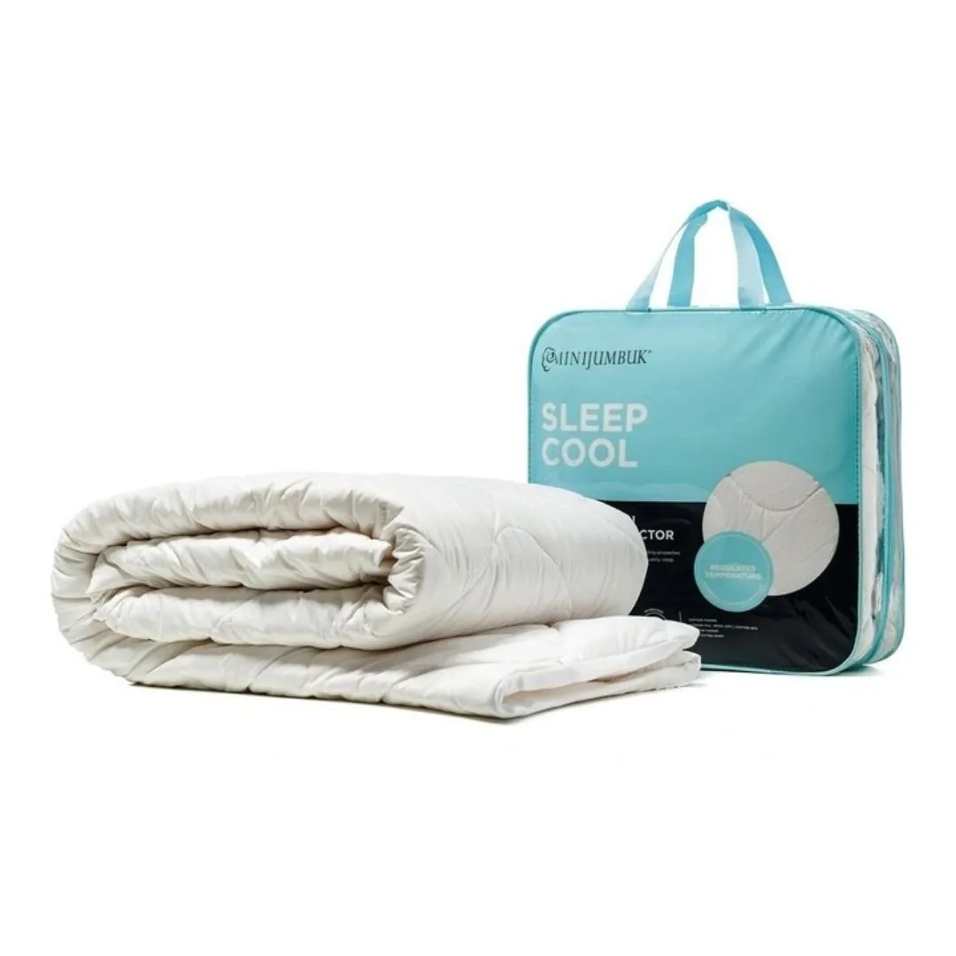 MiniJumbuk Sleep Cool Wool/Cotton Mattress Protector in White