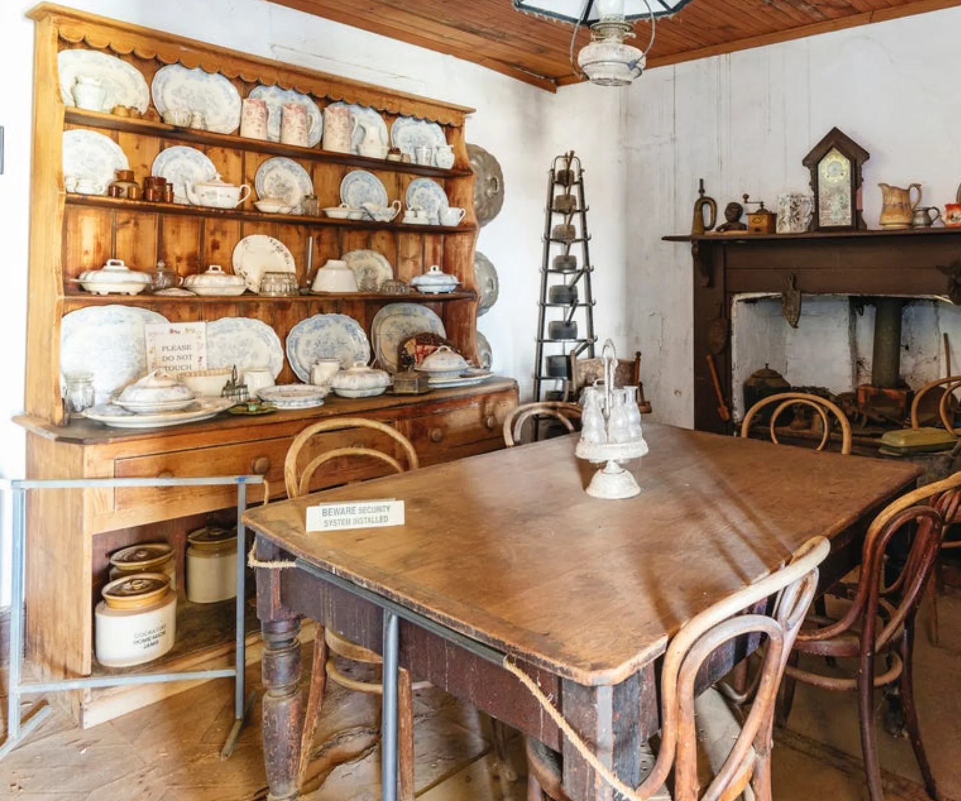 A kitchen and dining area in Monte Cristo Homestead in Junee, NSW
