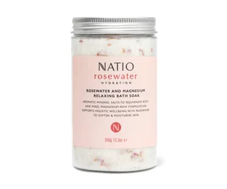 Rosewater hydration relaxing bath soak, Natio
