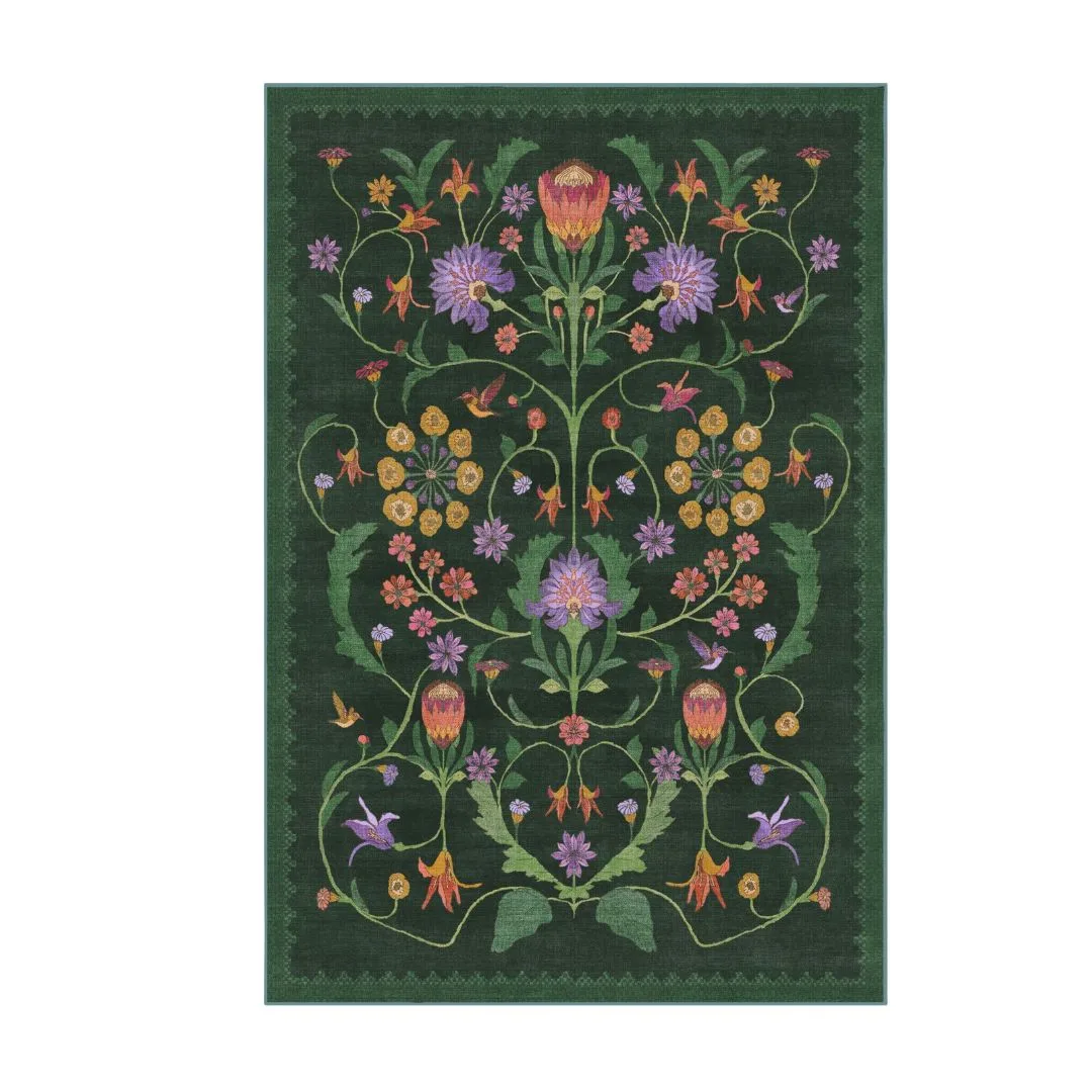 Product image of Ruggable Protea Forest Green Rug, as part of the 2025 Ruggable Black Friday sale