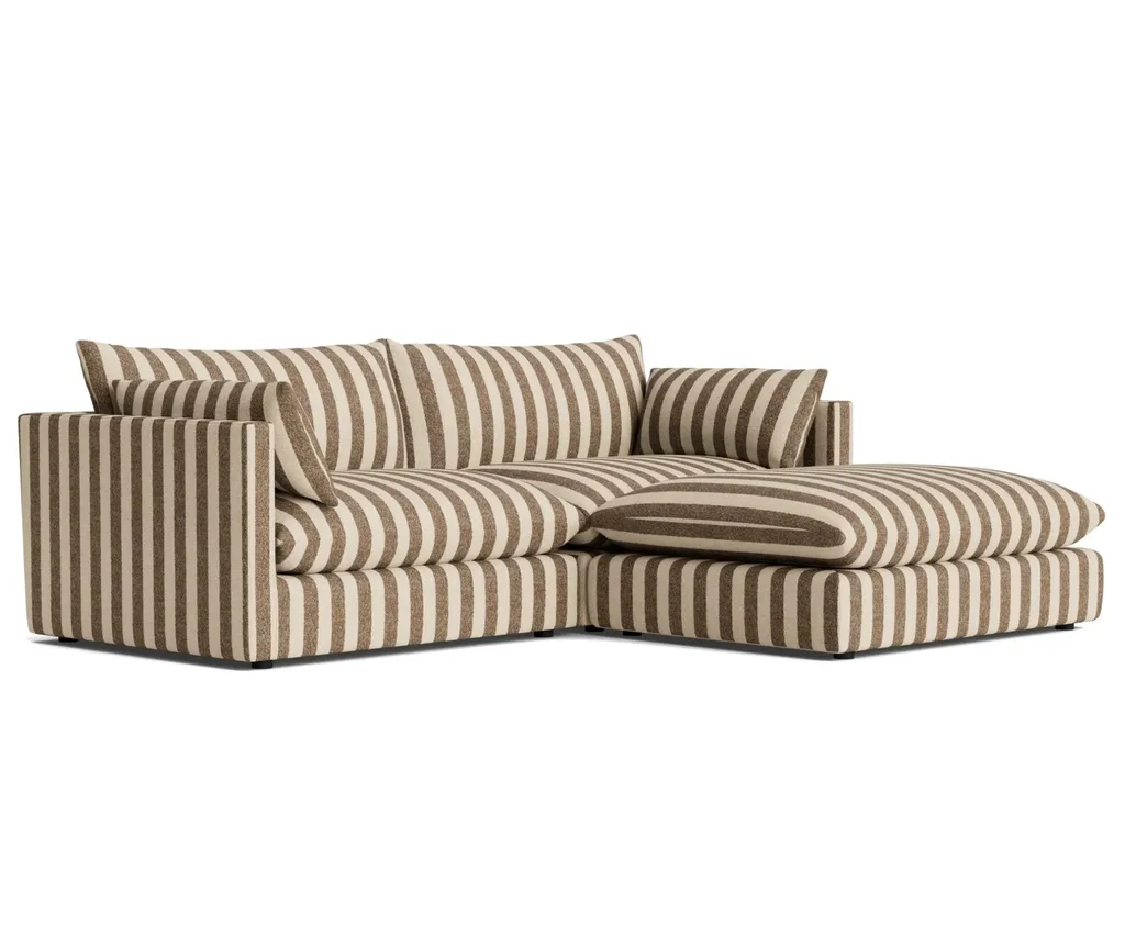 The Sidney Slipcover 4 Seater Chaise Sofa in Marnie Coconut Stripe + Best Sofas Australia 2026