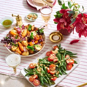 Air fryer vegie salad with toasted hazelnuts