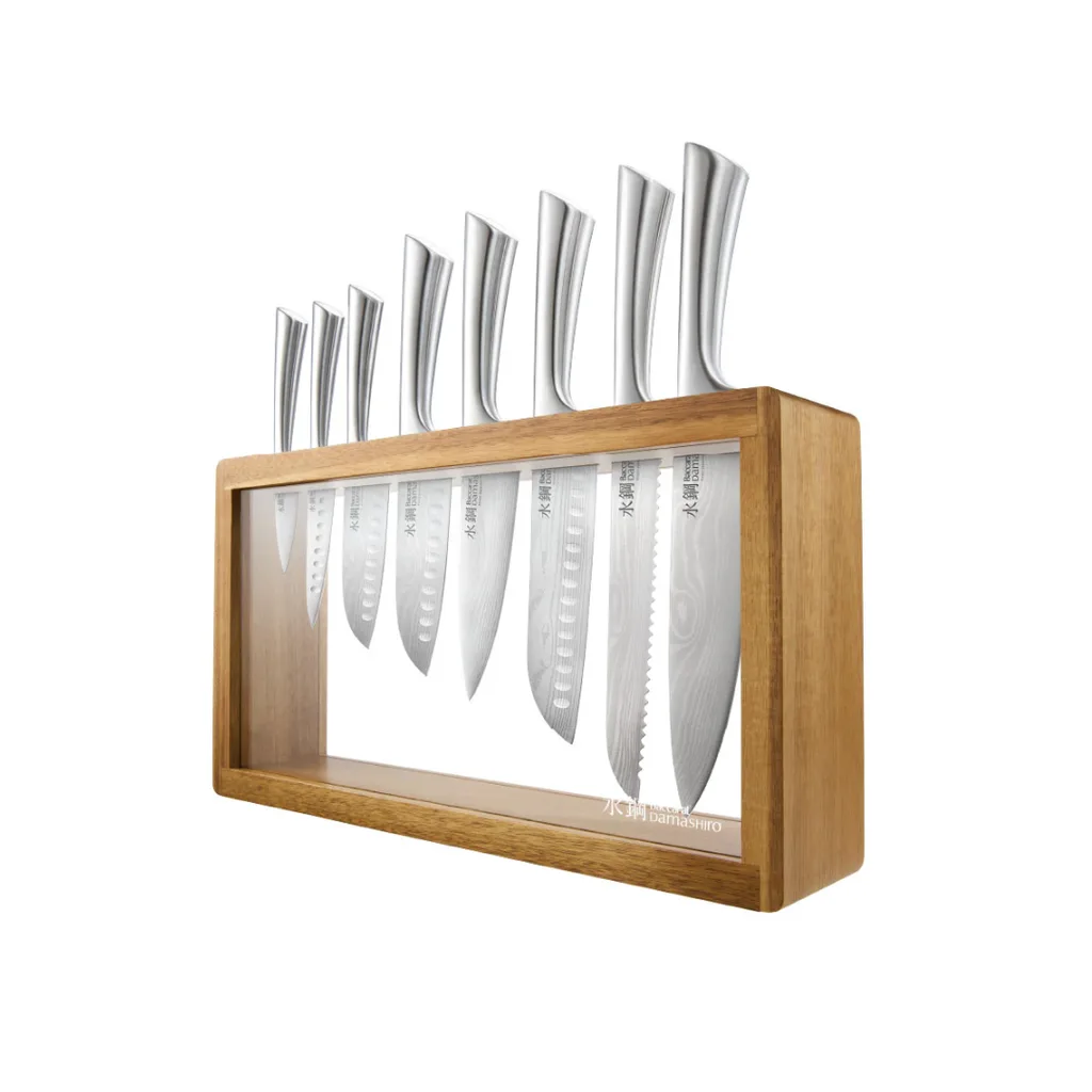 Baccarat Damashiro Katana 9 Piece Knife Block
