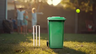 backyard cricket rules garbage bin