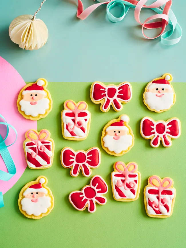 basic christmas butter cookies with royal icing