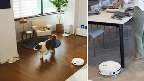 Best robot vacuum Australia, featuring (L-R): Roborock Qrevo EdgeC and ECOVACS DEEBOT T50 Max Pro Omni in white