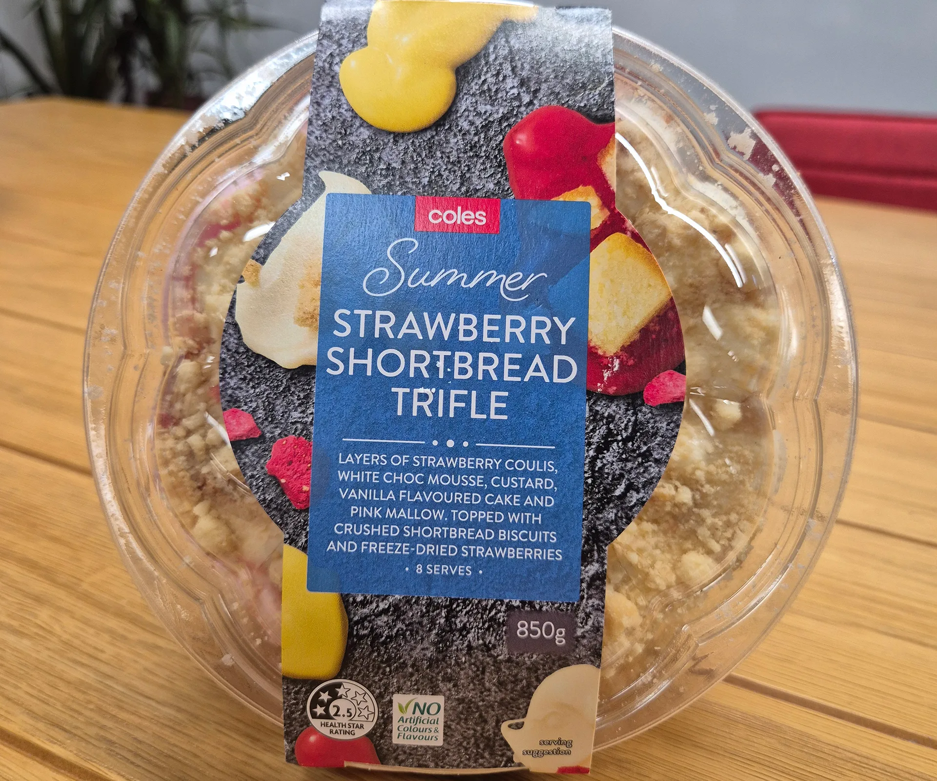 Coles summer strawberry shortbread trifle