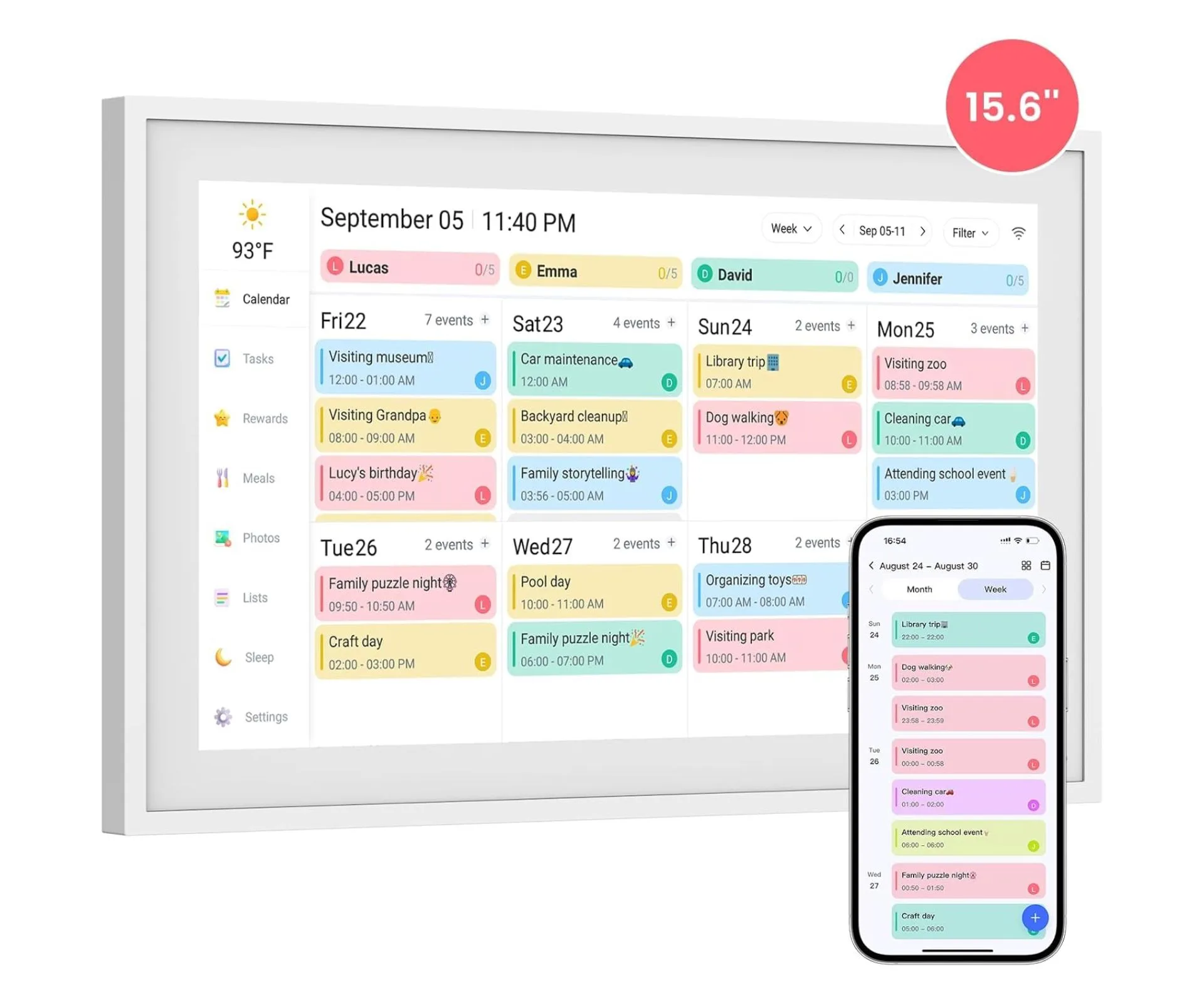 Denash 15.6 Inch Digital Calendar  Best digital calendars Australia 2026