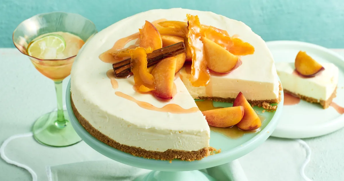 Impress your guests with this delicious no-bake peach cheesecake - Better Homes &amp; Gardens Australia