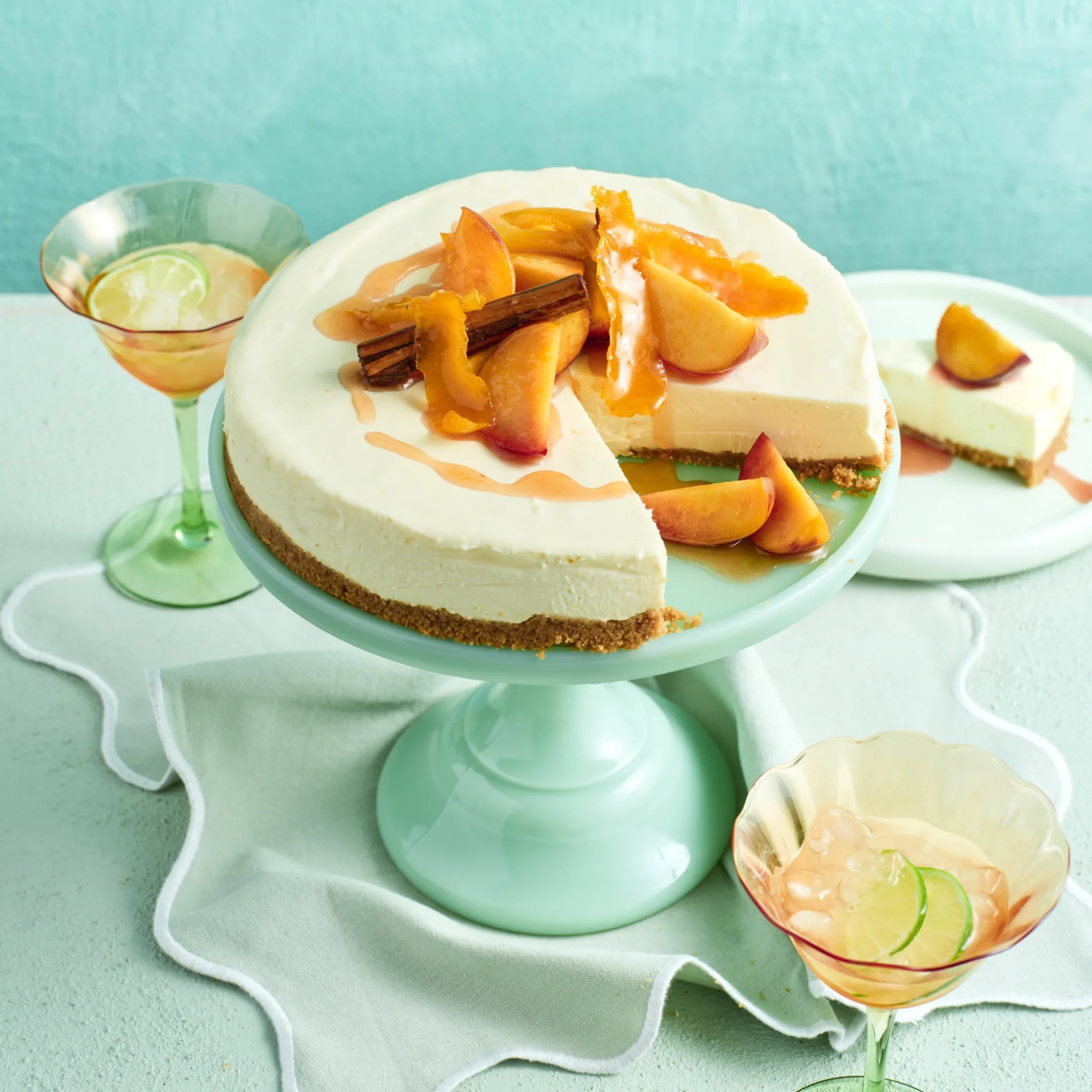 peach no bake cheesecake