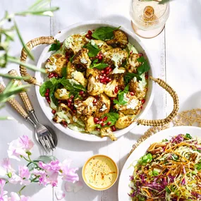 spiced cauliflower with tahini sauce