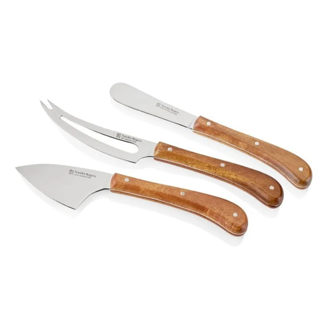 Stanley Rogers Pistol Grip Acacia 3-Piece Cheese Set