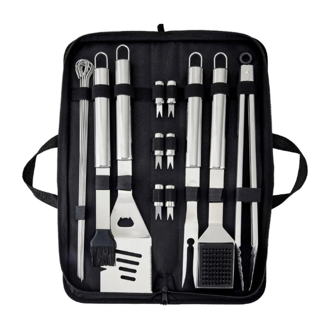 Wiltshire Bar B Stainless Steel BBQ Tool Set Steel 20 Piece