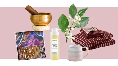 Editor's Picks hero image for March 2026 featuring a traditional Nepalese singing bowl, luxe body wash and plush cotton towels.