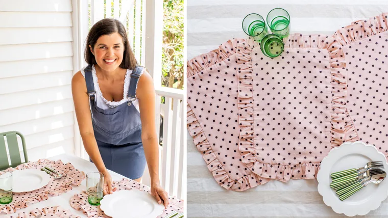 Geneva’s Weekend Workshop: Ruffled polka-dot placemats