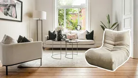 Living room with Kmart ocassional chair superimposed on top