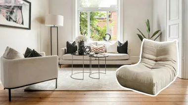 Living room with Kmart ocassional chair superimposed on top