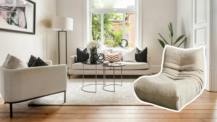 Living room with Kmart ocassional chair superimposed on top