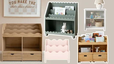 Kmart wave bookshelf with alternatives floating around it