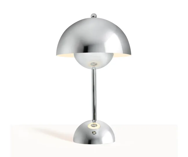 Nico chrome portable rechargeable lamp