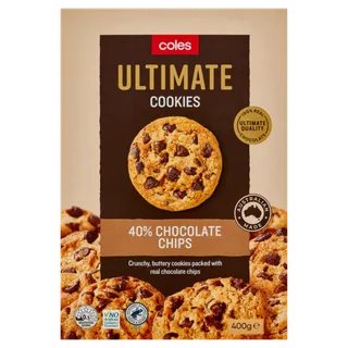 Coles Ultimate Cookies 40% Chocolate Chips, Coles